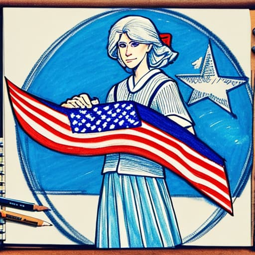  draw a patriotic american，