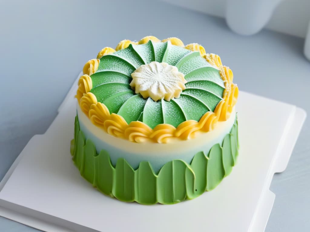  A closeup, highresolution image of a delicate, intricately designed pastry created using 3D printing technology. The pastry is a vibrant, multicolored geometric masterpiece, showcasing the innovative capabilities of 3D printing in the realm of pastry arts. Each precise detail, from the fine lines to the smooth curves, is highlighted in the image, emphasizing the precision and creativity involved in utilizing cuttingedge materials for 3Dprinted confections. hyperrealistic, full body, detailed clothing, highly detailed, cinematic lighting, stunningly beautiful, intricate, sharp focus, f/1. 8, 85mm, (centered image composition), (professionally color graded), ((bright soft diffused light)), volumetric fog, trending on instagram, trending on tumblr, HDR 4K, 8K