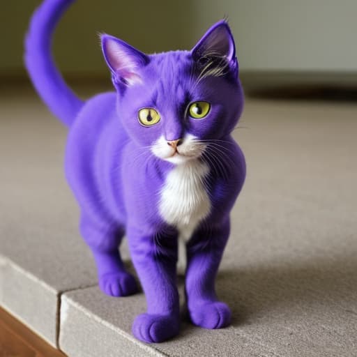  Cat purple blue