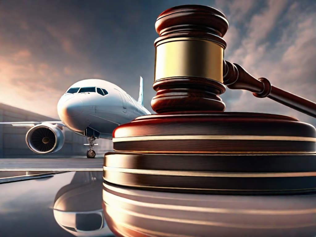  A gavel resting beside a scale of justice with a Boeing airplane model in the background, symbolizing the legal scrutiny and quest for justice surrounding the aviation giant. digital art, ilustration, no flares, clean hyperrealistic, full body, detailed clothing, highly detailed, cinematic lighting, stunningly beautiful, intricate, sharp focus, f/1. 8, 85mm, (centered image composition), (professionally color graded), ((bright soft diffused light)), volumetric fog, trending on instagram, trending on tumblr, HDR 4K, 8K