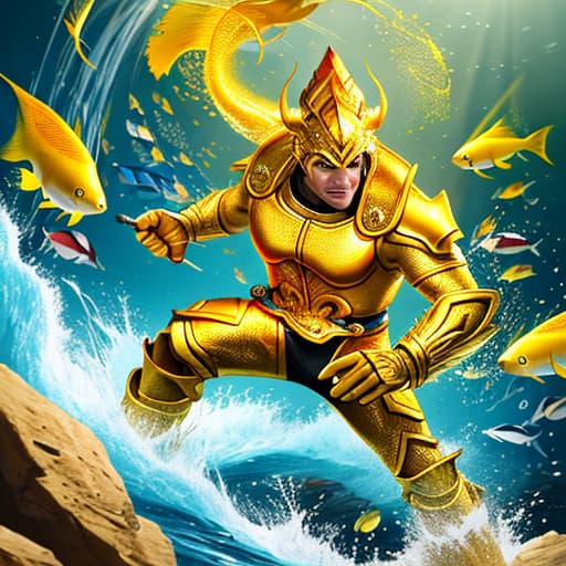  Golden Mahasher fish in sport action，