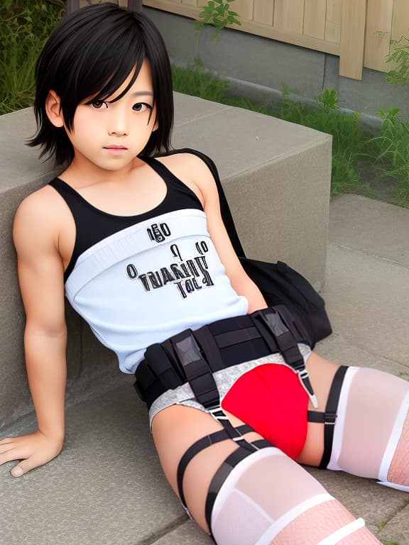  Garter belt Tank top Cute 6th grade hot pants Japanese Boys Boys