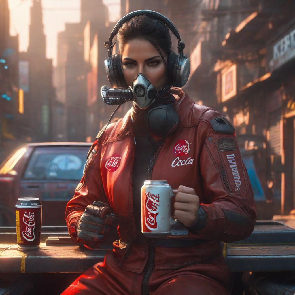  En una visión panorámica de la taza quiero que se vea a una cabra haciendo equilibrio encima de la taza. La taza esta llena de nata y tiene dibujado el logo de cocacola , portrait, cyberpunk, hyper detailed, digital art, trending in artstation, cinematic lighting, studio quality, smooth render, unreal engine 5 rendered, octane rendered, art style by klimt and nixeu and ian sprigger and wlop and krenz cushart hyperrealistic, full body, detailed clothing, highly detailed, cinematic lighting, stunningly beautiful, intricate, sharp focus, f/1. 8, 85mm, (centered image composition), (professionally color graded), ((bright soft diffused light)), volumetric fog, trending on instagram, trending on tumblr, HDR 4K, 8K