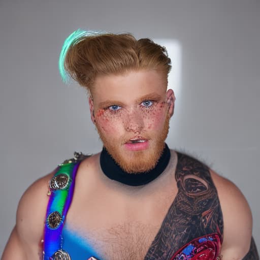 portrait+ style wwe queer blonde very cute dude face