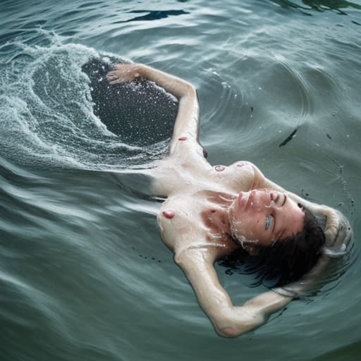  woman drowning in the water