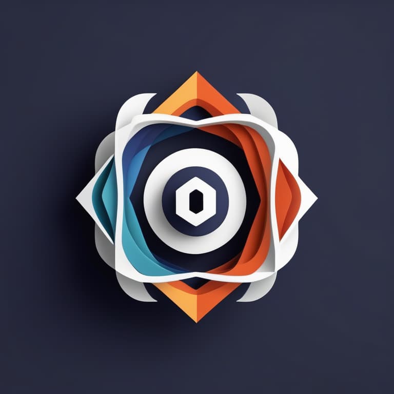  Create a logo that highlights the harmonious integration of different elements into the stable diffusion ecosystem. Play with geometric shapes, superimposed patterns and complementary colors to showcase the concept of stability through integration.