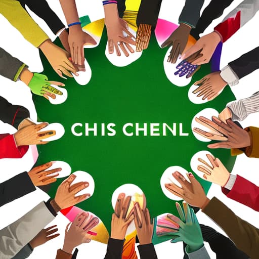  Graphic of diverse group of people holding hands in a circle, representing unity and community in Christ，