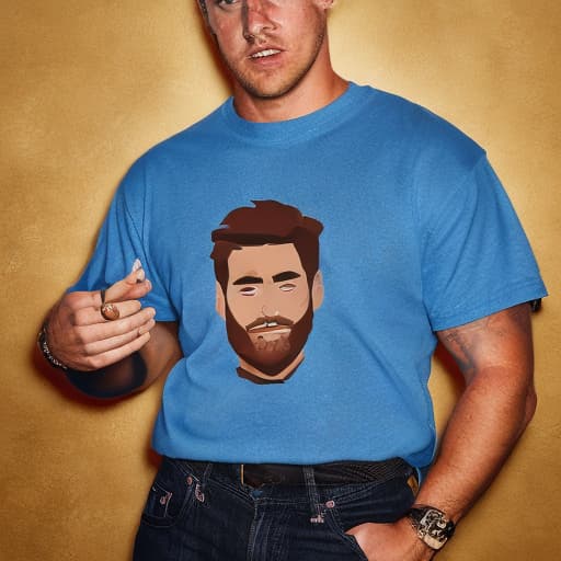 portrait+ style NFL queer brunette hunk dude face