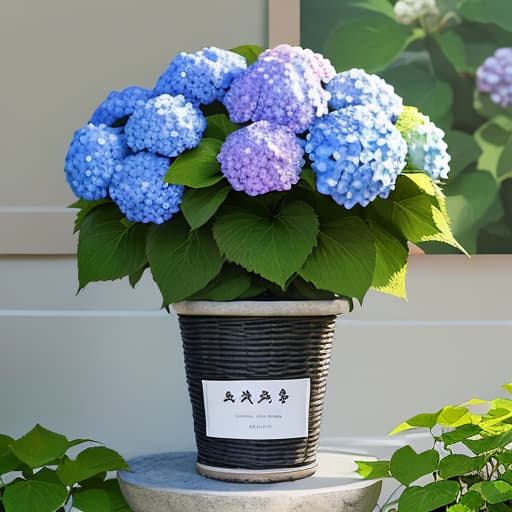  Draw a children's day poster with hydrangea as an element,