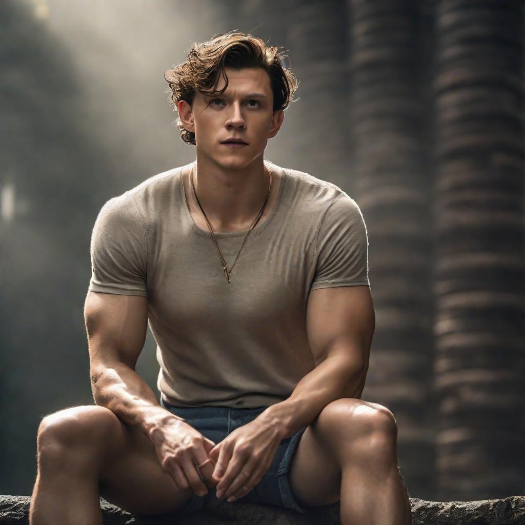  tom holland naked hyperrealistic, full body, detailed clothing, highly detailed, cinematic lighting, stunningly beautiful, intricate, sharp focus, f/1. 8, 85mm, (centered image composition), (professionally color graded), ((bright soft diffused light)), volumetric fog, trending on instagram, trending on tumblr, HDR 4K, 8K