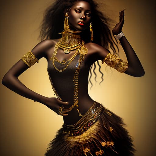 mdjrny-v4 style a black beautiful maiden dancing in a celebration