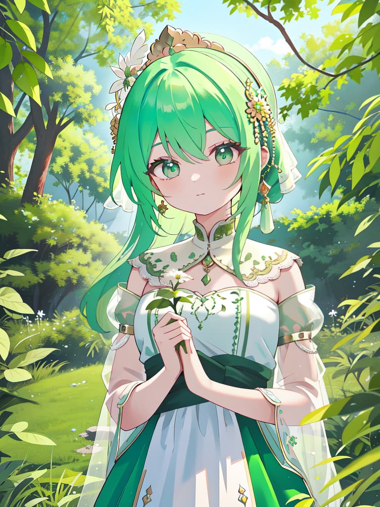  Green hair India, masterpiece, best quality,8k,ultra detailed,high resolution,an extremely delicate and beautiful,hyper detail