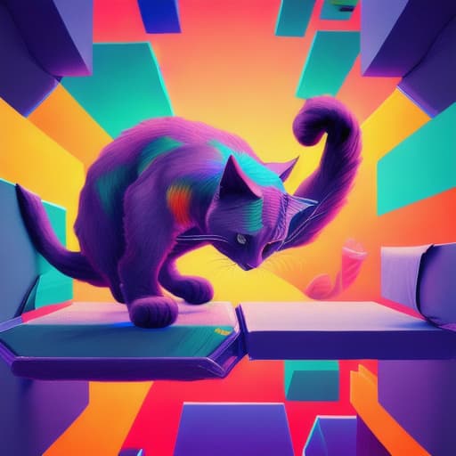  Strong cat ninja lifting worlds, godly, beautiful, colorful, high detail, high quality, 8k
