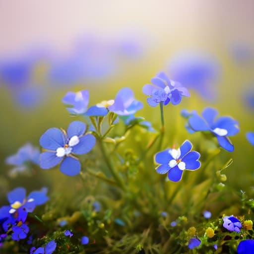  Forget me nots, clover hyperrealistic, full body, detailed clothing, highly detailed, cinematic lighting, stunningly beautiful, intricate, sharp focus, f/1. 8, 85mm, (centered image composition), (professionally color graded), ((bright soft diffused light)), volumetric fog, trending on instagram, trending on tumblr, HDR 4K, 8K