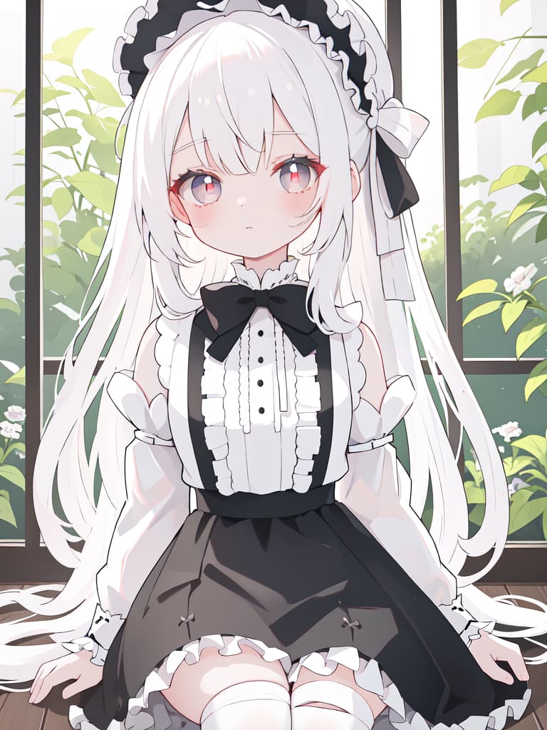  Wound, bandage, bandage, girl, lolita Fashion, sitting, white hair, oge, masterpiece, best quality,8k,ultra detailed,high resolution,an extremely delicate and beautiful,hyper detail