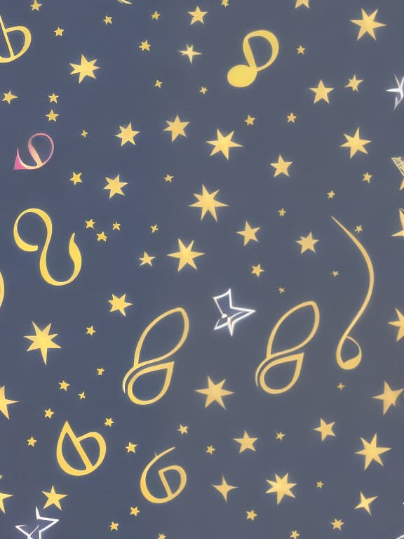  Cute musical notes and sparkling stars and gems wallpaper