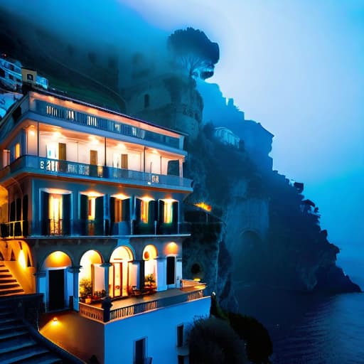  Luxurios house on amalfi, hd , best quality image hyperrealistic, full body, detailed clothing, highly detailed, cinematic lighting, stunningly beautiful, intricate, sharp focus, f/1. 8, 85mm, (centered image composition), (professionally color graded), ((bright soft diffused light)), volumetric fog, trending on instagram, trending on tumblr, HDR 4K, 8K