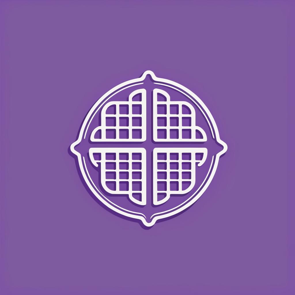  Logo, (minimalism style), Waffle, purple