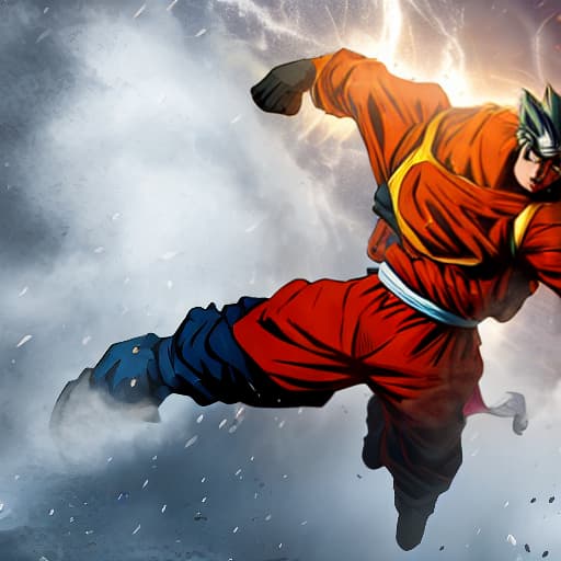  Goku Bold and Bright Hues hyperrealistic, full body, detailed clothing, highly detailed, cinematic lighting, stunningly beautiful, intricate, sharp focus, f/1. 8, 85mm, (centered image composition), (professionally color graded), ((bright soft diffused light)), volumetric fog, trending on instagram, trending on tumblr, HDR 4K, 8K