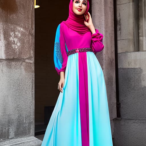 nvinkpunk Drawing three dimensional drawing of long maxi gulf loose dress for Muslim hijab.stylish.chic design with beads Long abaya with integrated hijab formed abaya to be suitable for the form of Arab Muslim women and consists of a long-sleeved with .Cornish Plissé material