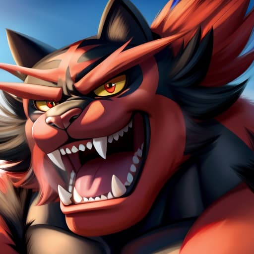  Incineroar, male, vore, open eyes, digital art, masterpiece, 4k, fine details,