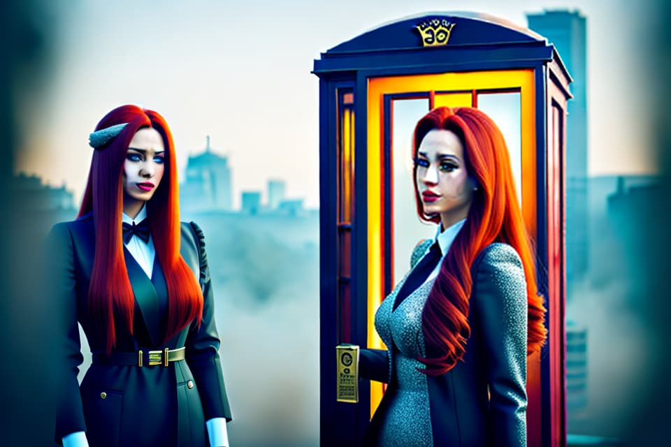  Reality, portrait, long red hair, love learning, designer, telephone kiosk, professional camera hyperrealistic, full body, detailed clothing, highly detailed, cinematic lighting, stunningly beautiful, intricate, sharp focus, f/1. 8, 85mm, (centered image composition), (professionally color graded), ((bright soft diffused light)), volumetric fog, trending on instagram, trending on tumblr, HDR 4K, 8K