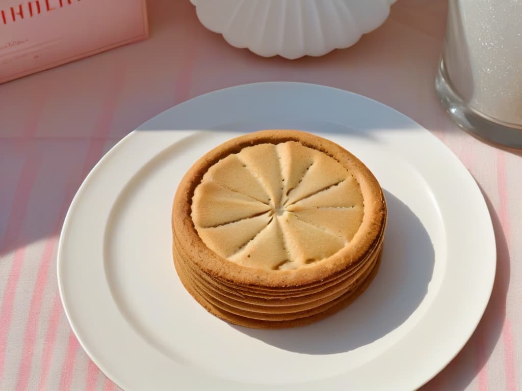  A closeup, ultradetailed photograph of a perfectly goldenbrown cookie, with a crisp texture on the edges and a soft, chewy center. The cookie is placed on a sleek, modern white plate, with a few scattered crumbs around it. The lighting is soft and natural, highlighting the texture and color variations of the cookie. hyperrealistic, full body, detailed clothing, highly detailed, cinematic lighting, stunningly beautiful, intricate, sharp focus, f/1. 8, 85mm, (centered image composition), (professionally color graded), ((bright soft diffused light)), volumetric fog, trending on instagram, trending on tumblr, HDR 4K, 8K