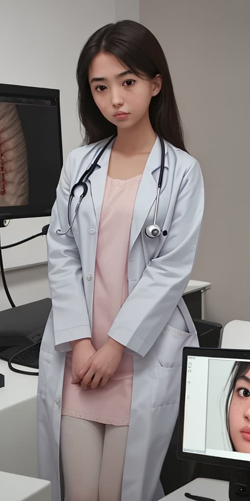  girl-being examined by a doctor