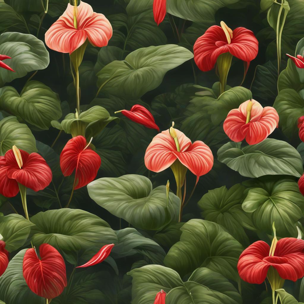  Flower logo anthurium. Simple hyperrealistic, full body, detailed clothing, highly detailed, cinematic lighting, stunningly beautiful, intricate, sharp focus, f/1. 8, 85mm, (centered image composition), (professionally color graded), ((bright soft diffused light)), volumetric fog, trending on instagram, trending on tumblr, HDR 4K, 8K