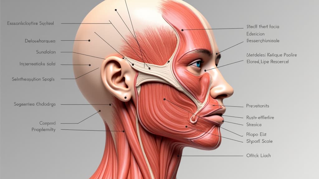  good quality, high quality, detailed anatomical representation of the superficial muscular aponeurotic system related to ulthera treatment for facial rejuvenation