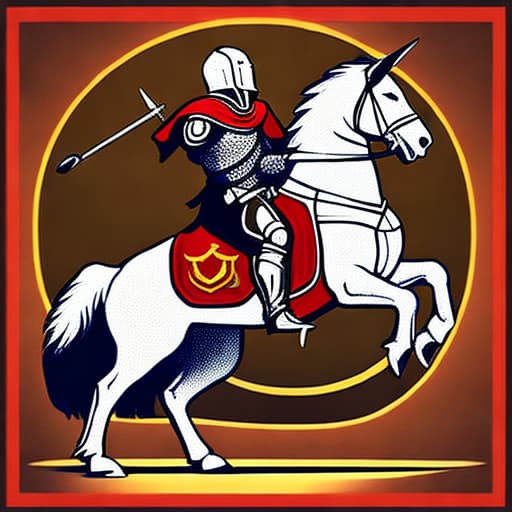  A knight in black matte armor riiding a black stallion in a joust with a knight with white matte arnour red maltese cross on chest ridiing a white horse in a joust with the black knight