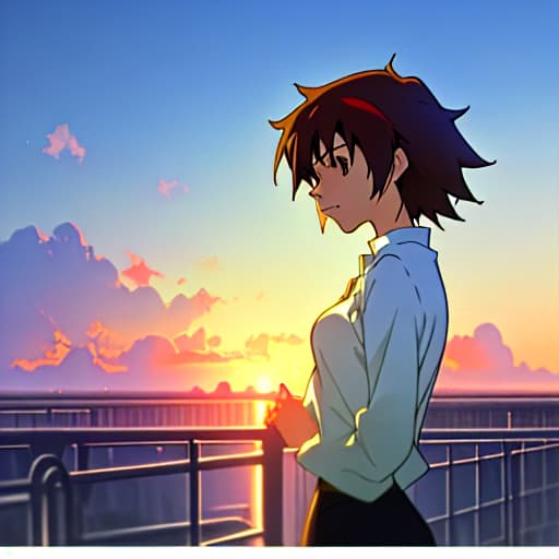  8k. beautiful young woman. hair red. Makoto Shinkai style. over-detailed Makoto Shinkai style.