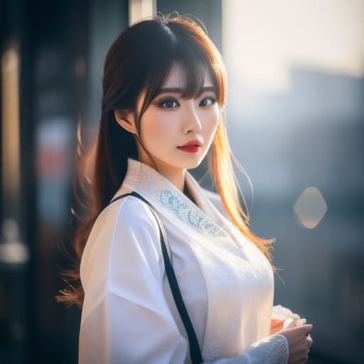  A beautiful Japanese girl hyperrealistic, full body, detailed clothing, highly detailed, cinematic lighting, stunningly beautiful, intricate, sharp focus, f/1. 8, 85mm, (centered image composition), (professionally color graded), ((bright soft diffused light)), volumetric fog, trending on instagram, trending on tumblr, HDR 4K, 8K