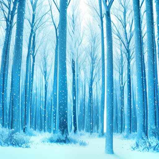  Snowy forest. Glowing. Pastelton. Clear. Sparkling. Beautiful. Gradation