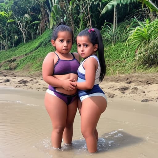  niña gordita haciendo de las suyas con su amiga en calzones en Costa Rica