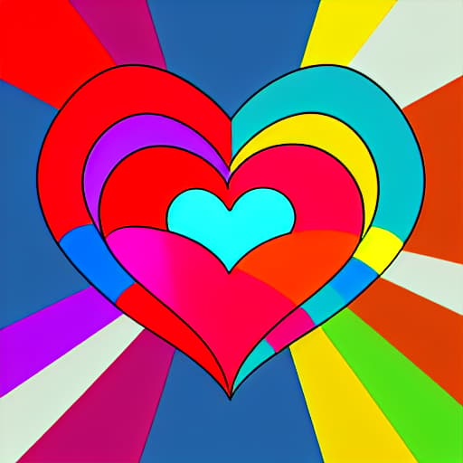  a heart coloured with Amerinan flag colors