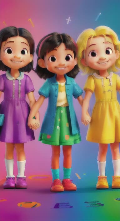  {A bright and colorful book cover with a group of happy children holding hands in a circle., Children of various ethnicities. They are smiling and wearing colorful clothing.