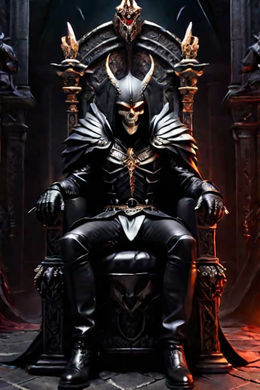  horror style: frontal lighting, inscription (error 404), black angel, demon, scary animal face instead of a face, terrible mouth, dark body art, glowing eyes, sits with one leg tucked under him, throne of bones, dark style sign with inscription, write verbatim: (error 404), epic, high detail, 8k, photorealism, dark atmosphere, coffin, candles, candelabra, chains hanging on the wall, cute, hyper detail, full HD hyperrealistic, full body, detailed clothing, highly detailed, cinematic lighting, stunningly beautiful, intricate, sharp focus, f/1. 8, 85mm, (centered image composition), (professionally color graded), ((bright soft diffused light)), volumetric fog, trending on instagram, trending on tumblr, HDR 4K, 8K