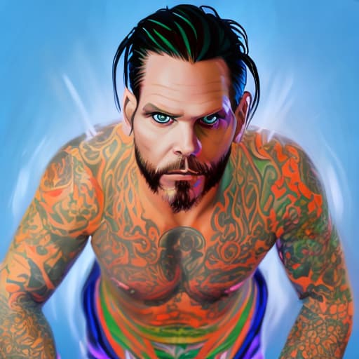 portrait+ style Jeff Hardy queer face