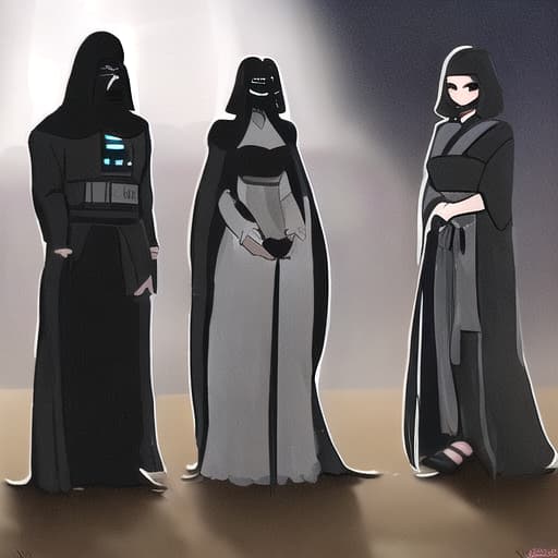  Dark Vader and two Padawans daughters