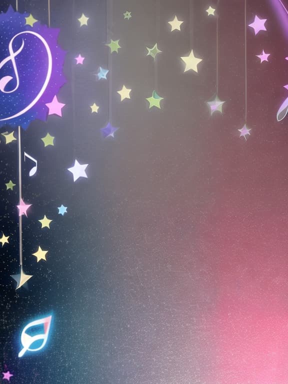  Cute musical notes and shining stars and gems wallpaper