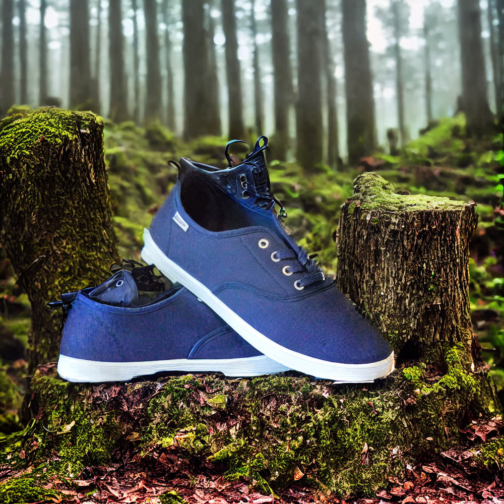  shoes on a stump in a wooded forest with realistic shadows hyperrealistic, full body, detailed clothing, highly detailed, cinematic lighting, stunningly beautiful, intricate, sharp focus, f/1. 8, 85mm, (centered image composition), (professionally color graded), ((bright soft diffused light)), volumetric fog, trending on instagram, trending on tumblr, HDR 4K, 8K