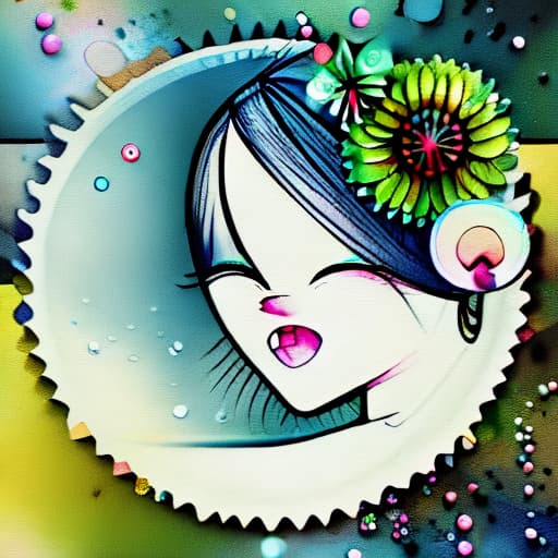  Create Soft and Delicate floral, watercolor, girl face around bubbles