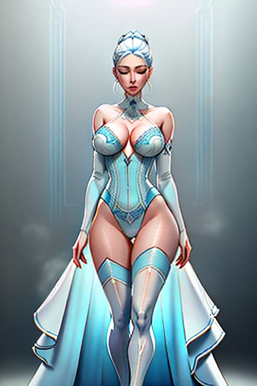  A drawn concept art, a , blue patterns all over her body, porcelain skin, a ballerina, blue shadows on the eyes, eyes closed. Full sized, concept art, drawing from two sides. White faux porcelain skin, large s with s, bare behind. hyperrealistic, full body, detailed clothing, highly detailed, cinematic lighting, stunningly beautiful, intricate, sharp focus, f/1. 8, 85mm, (centered image composition), (professionally color graded), ((bright soft diffused light)), volumetric fog, trending on instagram, trending on tumblr, HDR 4K, 8K