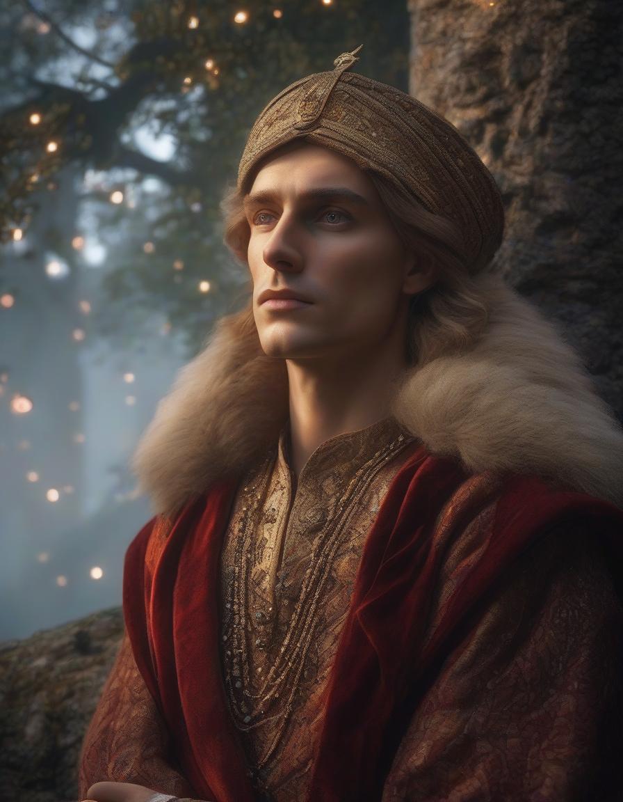  the era of the Middle Ages, the maximum close up, dark moonlit night, the most detailed portrait of a cute freckled old boy with tousled red hair, in light peasant clothes of the Tudor era, raising his head sits on a stone in deep thought and looks at the starry sky, expressive gray green eyes drawn in the most detail, long eyelashes, maximum detail, fine details, saturated colors, image in the style of Daniel F. Gerhartz and Eugene de Blaas, maximum emphasis on the face, , saturated colors, hyperrealistic, full body, detailed clothing, highly detailed, cinematic lighting, stunningly beautiful, intricate, sharp focus, f/1. 8, 85mm, (centered image composition), (professionally color graded), ((bright soft diffused light)), volumetric fog, trending on instagram, trending on tumblr, HDR 4K, 8K