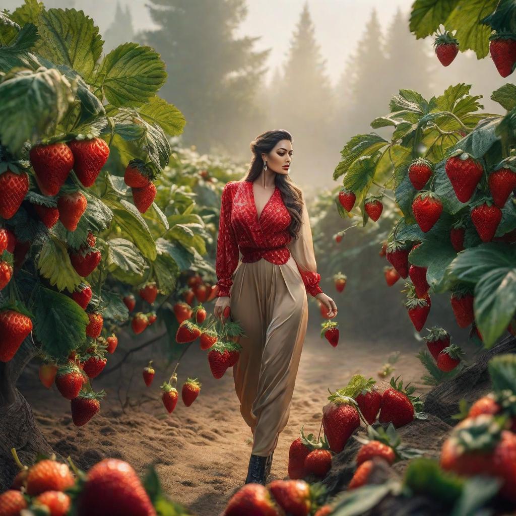  Fondo de pantalla de fresas con el glande hyperrealistic, full body, detailed clothing, highly detailed, cinematic lighting, stunningly beautiful, intricate, sharp focus, f/1. 8, 85mm, (centered image composition), (professionally color graded), ((bright soft diffused light)), volumetric fog, trending on instagram, trending on tumblr, HDR 4K, 8K