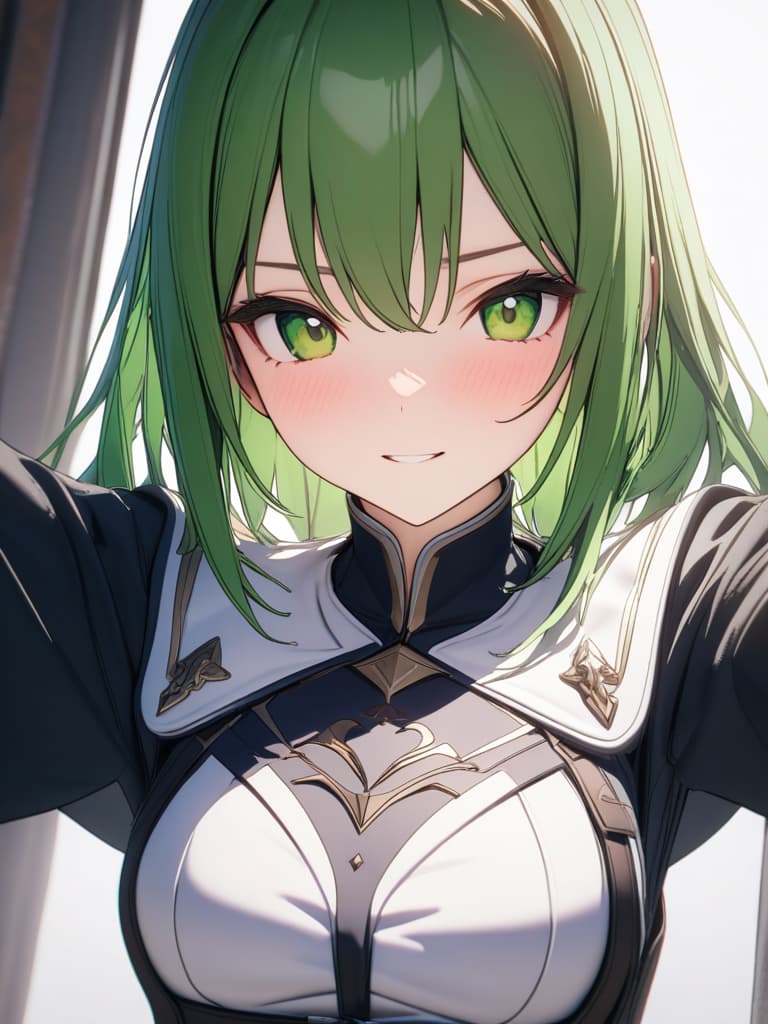  3D of green hair character, masterpiece, best quality,8k,ultra detailed,high resolution,an extremely delicate and beautiful,hyper detail