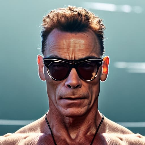 portrait+ style Jean Claude van Damme queer face