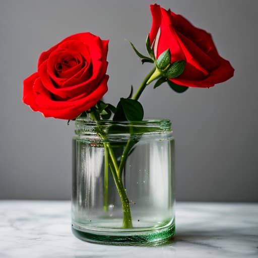 analog style glass jar with cream, surrounded by red roses, on a sunset hyperrealistic, full body, detailed clothing, highly detailed, cinematic lighting, stunningly beautiful, intricate, sharp focus, f/1. 8, 85mm, (centered image composition), (professionally color graded), ((bright soft diffused light)), volumetric fog, trending on instagram, trending on tumblr, HDR 4K, 8K