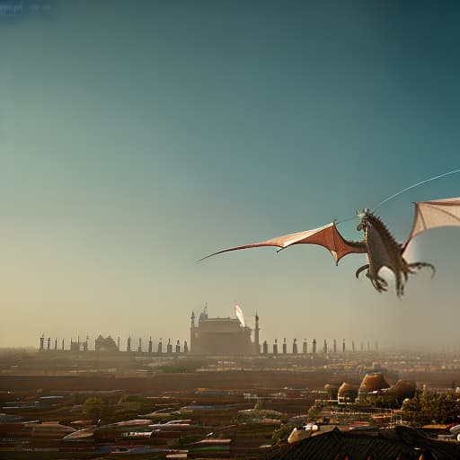 redshift style dragon over new delhi